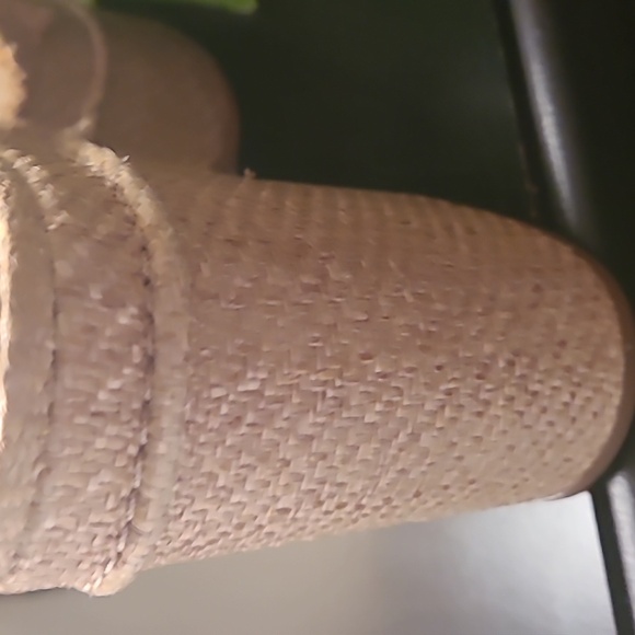 NEW SAM EDELMAN TATE EGGSHELL RAFFIA PLATFORM SANDALS SIZE 9.5 - Picture 8 of 15